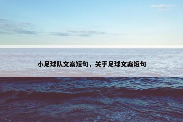 小足球队文案短句，关于足球文案短句