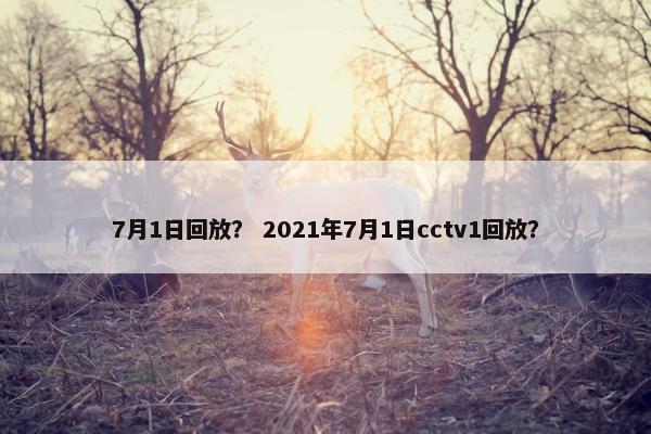 7月1日回放？ 2021年7月1日cctv1回放？