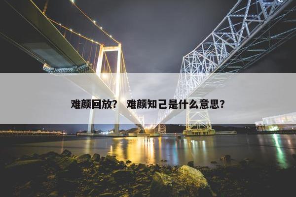 难颜回放？ 难颜知己是什么意思？