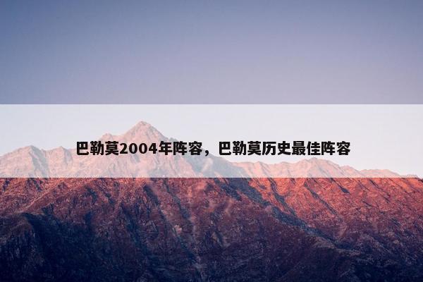 巴勒莫2004年阵容，巴勒莫历史最佳阵容