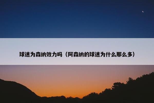 球迷为森纳效力吗（阿森纳的球迷为什么那么多）