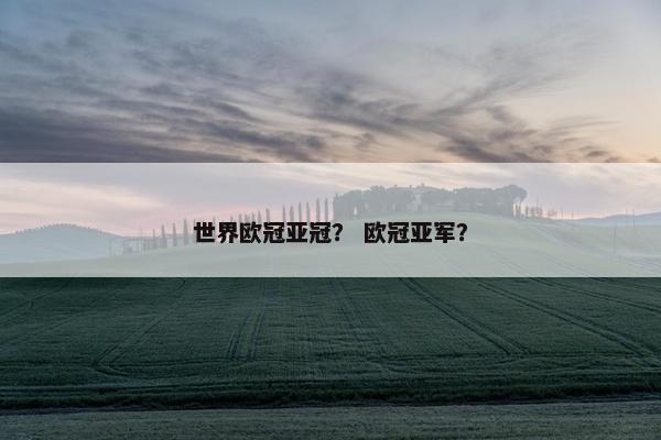 世界欧冠亚冠？ 欧冠亚军？
