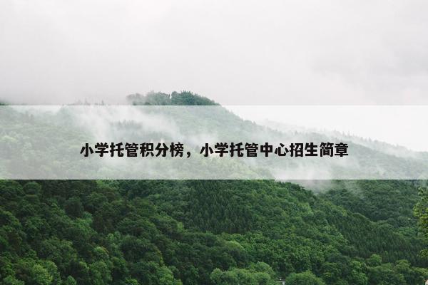 小学托管积分榜，小学托管中心招生简章