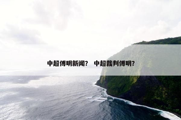 中超傅明新闻？ 中超裁判傅明？
