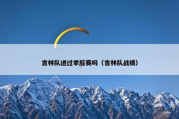 吉林队进过季后赛吗（吉林队战绩）