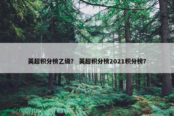 英超积分榜乙级？ 英超积分榜2021积分榜？