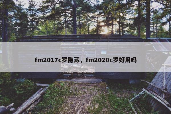fm2017c罗隐藏，fm2020c罗好用吗