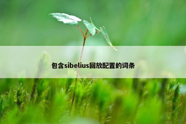 包含sibelius回放配置的词条
