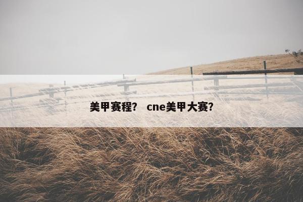 美甲赛程？ cne美甲大赛？