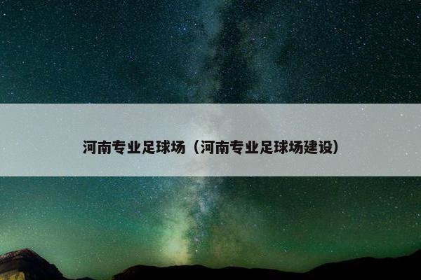 河南专业足球场（河南专业足球场建设）