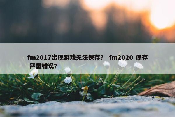 fm2017出现游戏无法保存？ fm2020 保存 严重错误？