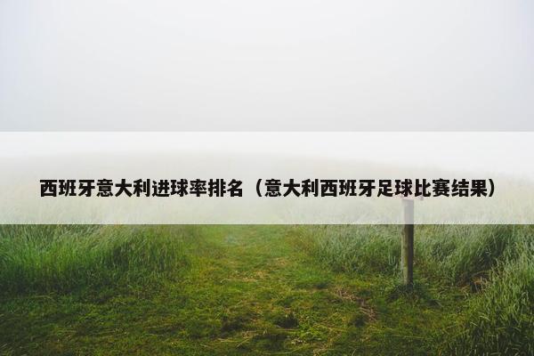 西班牙意大利进球率排名（意大利西班牙足球比赛结果）