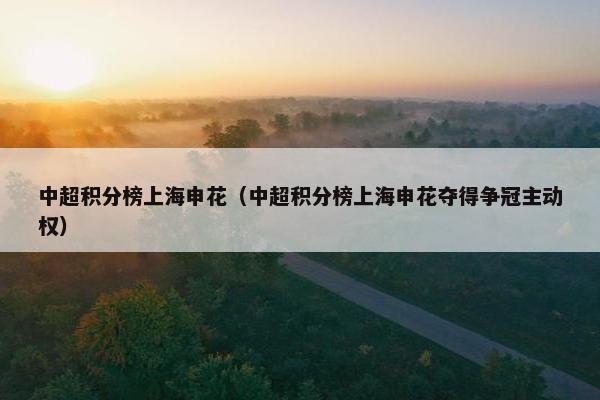 中超积分榜上海申花（中超积分榜上海申花夺得争冠主动权）