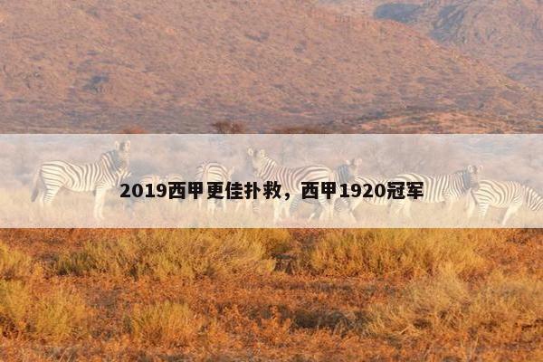 2019西甲更佳扑救，西甲1920冠军