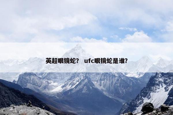 英超眼镜蛇？ ufc眼镜蛇是谁？