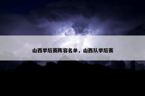 山西季后赛阵容名单，山西队季后赛