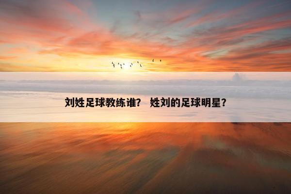 刘姓足球教练谁？ 姓刘的足球明星？