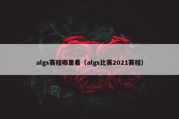 algs赛程哪里看（algs比赛2021赛程）