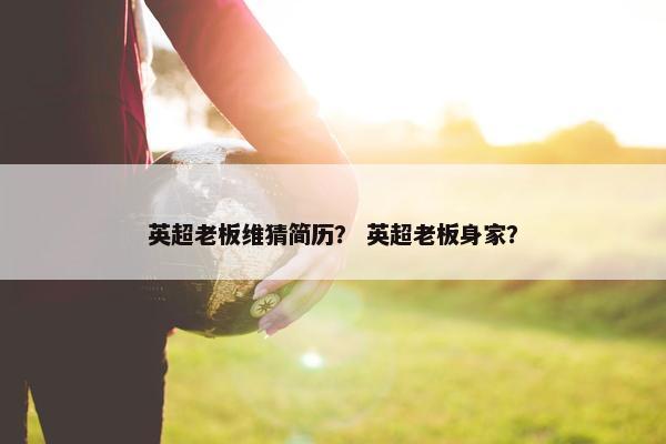英超老板维猜简历？ 英超老板身家？