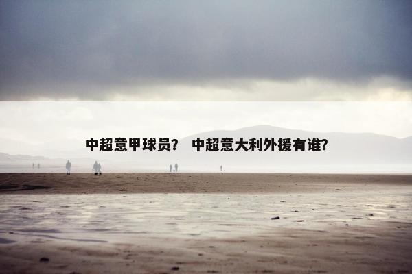 中超意甲球员？ 中超意大利外援有谁？