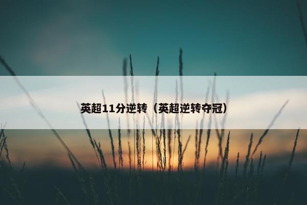英超11分逆转（英超逆转夺冠）