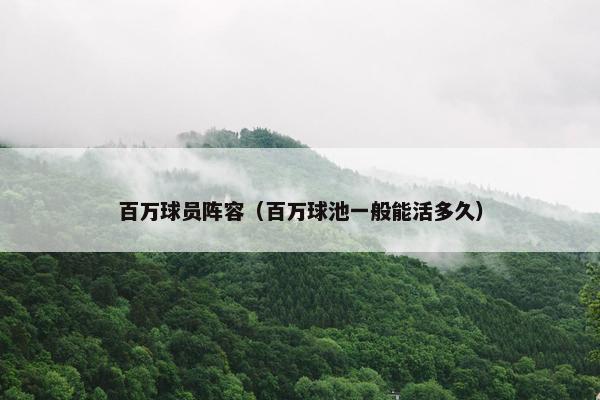 百万球员阵容（百万球池一般能活多久）