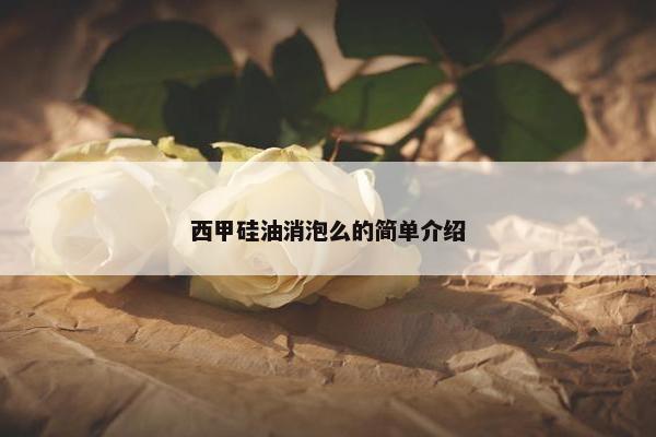 西甲硅油消泡么的简单介绍