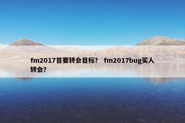 fm2017首要转会目标？ fm2017bug买人转会？