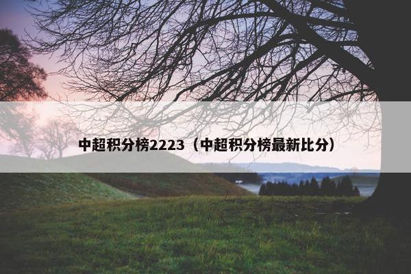 中超积分榜2223（中超积分榜最新比分）