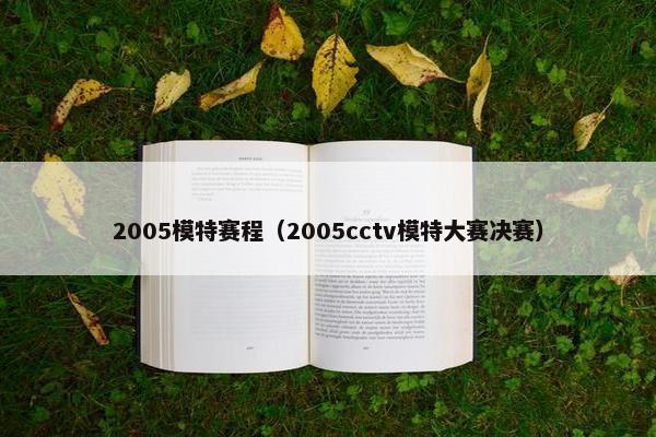 2005模特赛程（2005cctv模特大赛决赛）