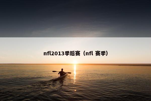 nfl2013季后赛（nfl 赛季）