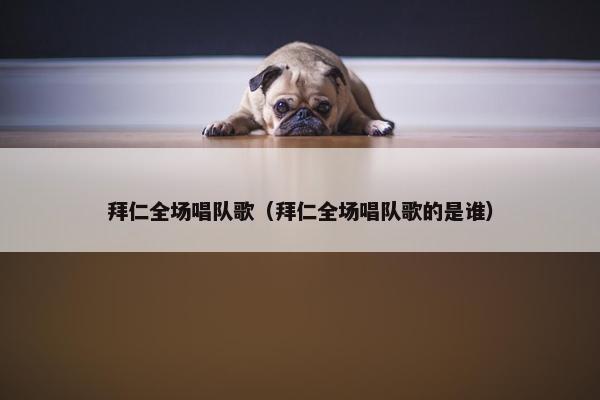 拜仁全场唱队歌（拜仁全场唱队歌的是谁）