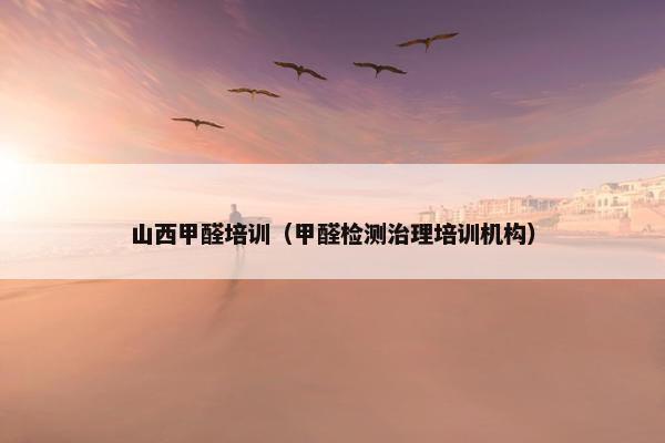 山西甲醛培训（甲醛检测治理培训机构）