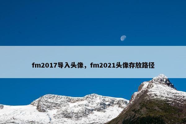 fm2017导入头像，fm2021头像存放路径
