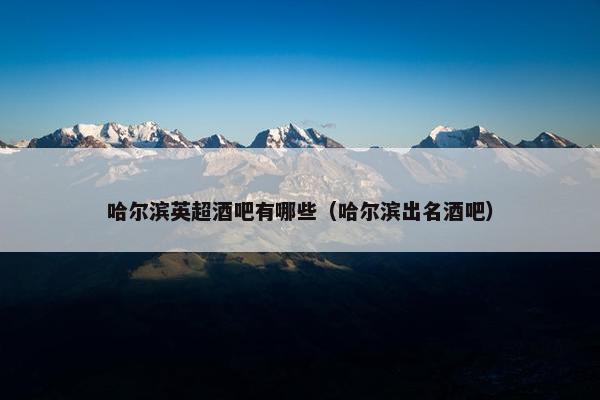 哈尔滨英超酒吧有哪些（哈尔滨出名酒吧）