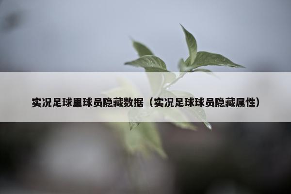实况足球里球员隐藏数据（实况足球球员隐藏属性）