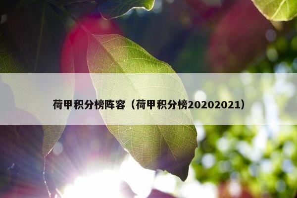 荷甲积分榜阵容（荷甲积分榜20202021）