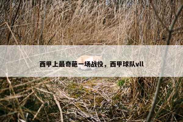 西甲上最奇葩一场战役，西甲球队vll