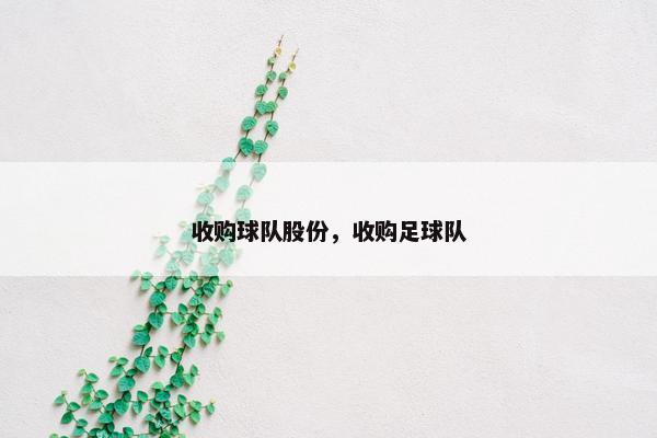 收购球队股份，收购足球队