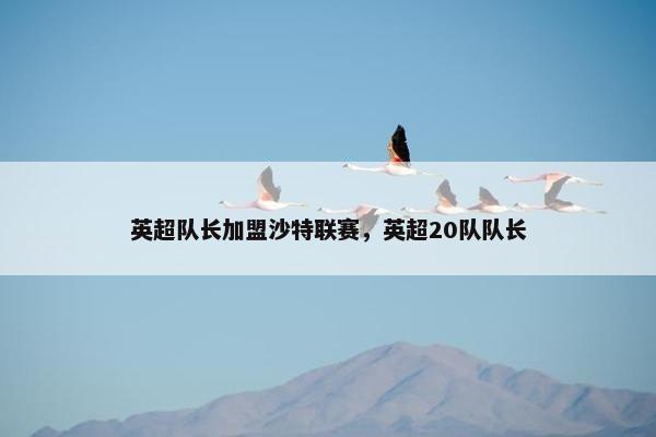 英超队长加盟沙特联赛，英超20队队长