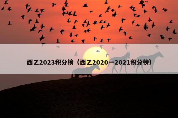 西乙2023积分榜（西乙2020一2021积分榜）