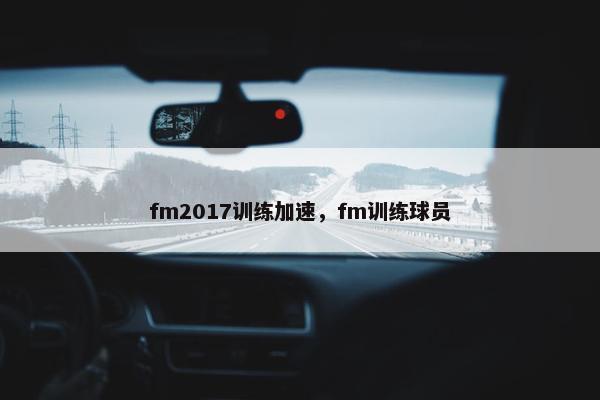 fm2017训练加速，fm训练球员