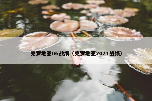 克罗地亚06战绩（克罗地亚2021战绩）