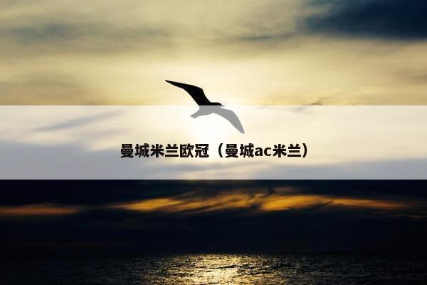 曼城米兰欧冠（曼城ac米兰）