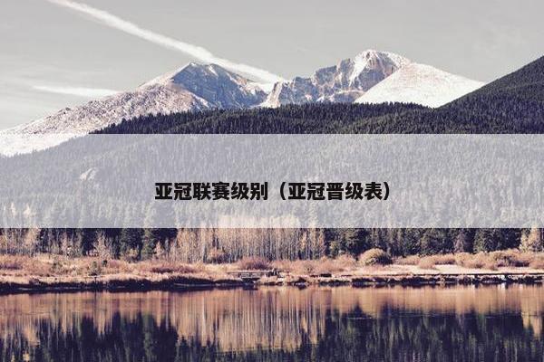 亚冠联赛级别（亚冠晋级表）