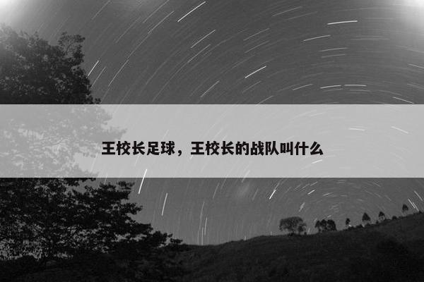 王校长足球，王校长的战队叫什么