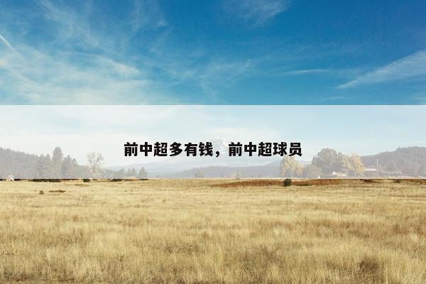 前中超多有钱，前中超球员