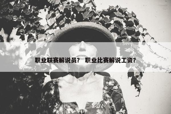 职业联赛解说员？ 职业比赛解说工资？