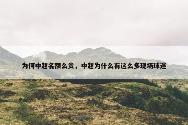 为何中超名额么贵，中超为什么有这么多现场球迷