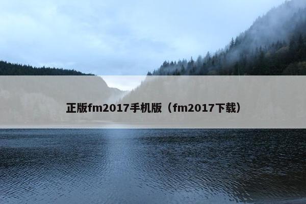 正版fm2017手机版（fm2017下载）
